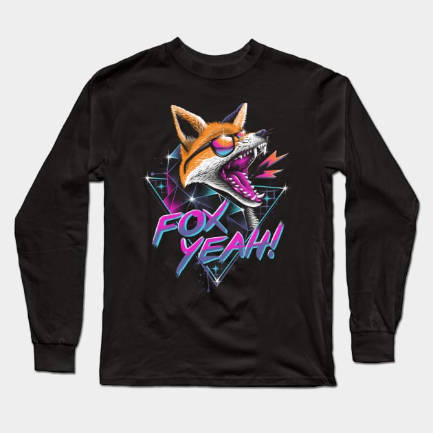 Fox Yeah! Long Sleeve T-Shirt by Vincent Trinidad Art